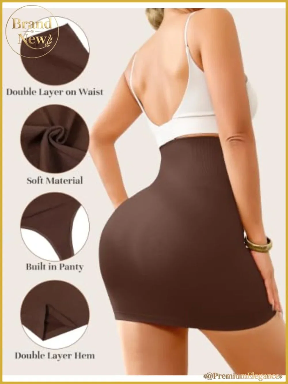 Half Shapewear Slip for Under Dress Tummy Control High Waist Women's Skirt